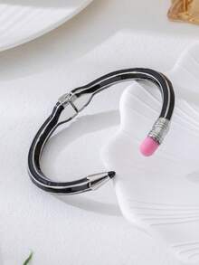 1 pieza Pulsera con forma de lápiz artística y de moda, diseño elegante adecuado para el uso diario de las mujeres, gran regalo - Pulsera de lápiz corta - Ver 17