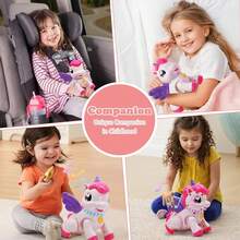 1 pieza Juguete eléctrico de Unicornio Pegaso para niñas, Unicornio alado de fantasía con luces y música, regalo de vacaciones con forma de animal para niños - Unicornio eléctrico - Ver 7