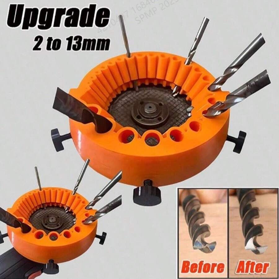 1 Máy mài mũi khoan đa năng đa năng, máy mài mũi khoan hiệu suất cao và phụ kiện mài - Phù hợp với nhiều kích cỡ mũi khoan khác nhau, công suất 2-13mm, dành cho máy khoan góc điện 115mm và 125mm, cấu trúc nhựa bền, không cần điện, áp dụng cho nhiều loại mũi khoan trên thị trường, nâng cao hiệu quả của mũi khoan!
