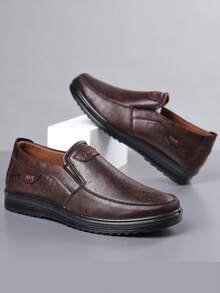 Men's Casual Sneakers, Loafers, Slip-On Flat Shoes, Non-Slip Breathable Business Casual Shoes, Formal Dress Shoes - Chocolate Brown - View 4