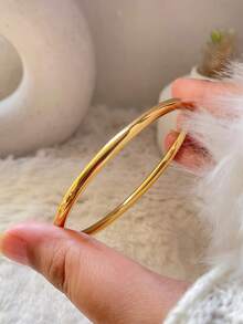 1 chiếc vòng tay thời trang mạ vàng 18K bằng thép không gỉ có số La Mã thanh lịch, trang sức chống nước dành cho nữ - vàng - Xem 8