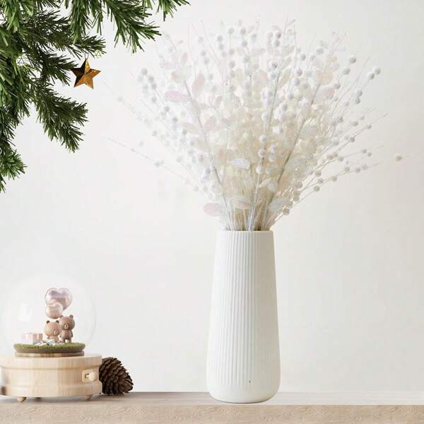 1 pièce/3 pièces de fleurs artificielles en mousse, décorations d'arbres et décorations, bouquet de baies scintillantes en imitation, convient pour les fêtes de mariage, les fêtes de famille, les tables intérieures, la décoration de chambre à coucher, les cadeaux, les couronnes, les accessoires de décoration en rotin, la décoration d'arbres et de plantes, la décoration de pièce, les cadeaux de la Saint-Valentin 1 pièce/3 pièces