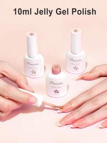 PEACECOLOR 6 Colors Jelly Nail Gel Polish Kits-Macaron Color Scheme Jelly Nail Gel Polis White Pink Nude Ice Transparent Gel Set-10ML Each Soak Off UV LED Gel Polish DIY Manicure Nail Salon - Floral Whirl - 查看 7