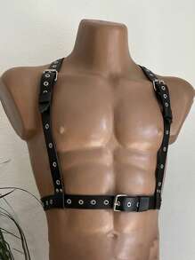 Men Pu Leather Lingeie Harness Men Bondages Full Body, Jockstraps For Men Pants And Pu Leather Top, Chest Men's Harness, Gay Harness Men's Fashion Straps Harness - Black - View 13