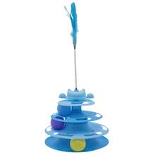 4-Layer Cat Tower With Feather Turntable Ball, Self-Entertaining Cat Toy, Detachable Pet Supplies