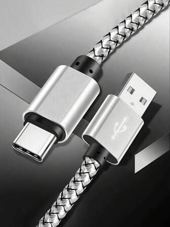 Câble de charge rapide USB C, câble de charge tressé en nylon USB A vers C, câble de synchronisation de données Type C, compatible avec Samsung Galaxy S25 S24 S23 S22 S21 S10, Note 20 10 9 A51 G8 G7, Pixel, One Plus et plus de téléphones portables avec port USB C pour charge rapide