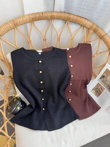 Regatas e camisolas femininas - Marrom Chocolate - Ver 5