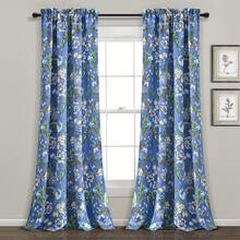 LUSH DECOR Dolores Light Filtering Window Curtain Panels Blue 52x95+2 Set Halloween-Fall Decor-Room Decor - 藍/綠 - 查看 3