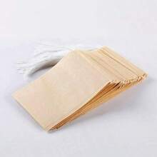 200 个抽绳滤纸袋，咖啡/茶滤纸，天然材料，一次性茶叶浸泡器，带抽绳的茶包，散叶茶/草药过滤器
