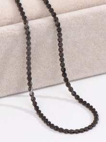 1 件哥特式 S925 纯银项链，男士百搭颈链，小众深黑色系列银链，舒适低过敏性佩戴，适合音乐节和派对