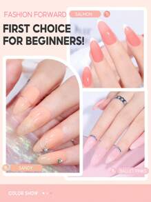 PEACECOLOR 6 Colors Jelly Nail Gel Polish Kits-Macaron Color Scheme Jelly Nail Gel Polis White Pink Nude Ice Transparent Gel Set-10ML Each Soak Off UV LED Gel Polish DIY Manicure Nail Salon - Floral Whirl - 查看 8