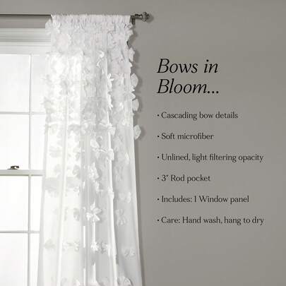 LUSH DECOR Riley Window Curtain Panel Navy Single 54X84 Halloween-Fall Decor-Room Decor