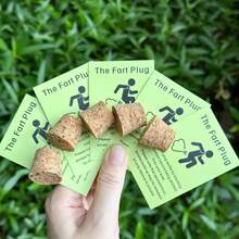 10 piezas del tapón de eructo - Broma divertida - Bloqueador de flatulencias con tarjeta de instrucciones divertida, corcho de madera de novedad para fiestas, regalo divertido universal para cumpleaños, graduaciones, Navidad, Año Nuevo - Fabricado en madera y papel, sin electricidad necesaria, sin plumas - Multicolor - Ver 9