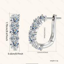 1 Pair Of Luxury Sparkling Luxury Earrings Micro-Set Zirconia Fine Jewellery Women's Versatile Earrings For Parties, Birthdays, Festivals, And Weddings, Can Be Given To Friends.