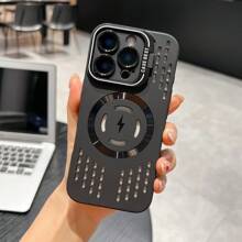 Summer Hollowed-Out Cooling Phone Case With Lens Holder, Suitable For IPhon16 Magnetic Phone Case Hollowed-Out IPhon 15 Drop Case 14 Waterproof Shockproof Anti-Fall Scratch Resistant