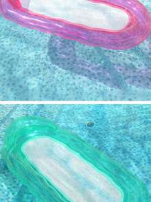 1pc Thickened New Inflatable Water Lounge Chair Foldable, Easy To Carry For Adults With Mesh Floating Bed And Water Swimming Ring, Enjoy Holiday Sunshine Inflatable Lounge Chair - Multicolor - View 9