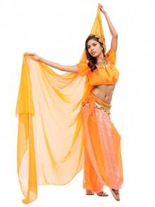 Khăn choàng nhiều màu sắc cho vũ điệu bụng của phụ nữ dành cho trang phục Halloween Raves bằng vải voan - Nhiều màu - Xem 36