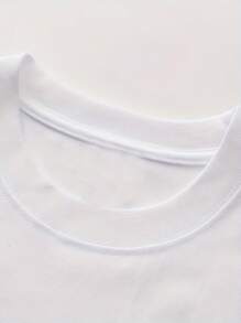 Couple Wear Cartoon Rabbit Print T-Shirt. Casual Short Sleeve Crew Neck T-Shirt That Can Be Worn By Both Men And Women. - 白色 - 查看 3