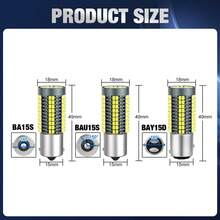 TOAUTO 1PC 25W 1156 BA15S 1157 BAY15D LED Bulbs 126SMD Car LED Reverse Light Bulb Reverse Lamp(Only1 PC) - BAY15D - View 2