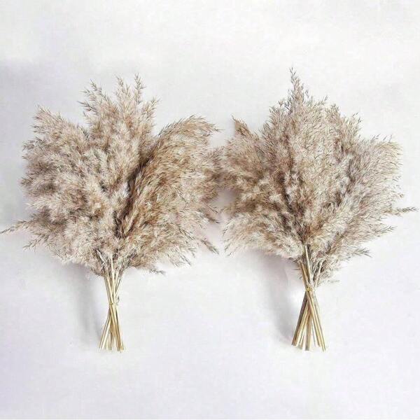 12/30 pièces Herbe de Pampa moelleuse de 41,9 cm de haut, remplissage de vase large brun, décoration bohème, convient pour les arrangements de fêtes, bouquets, fêtes, cérémonies, mariages, plantes artificielles