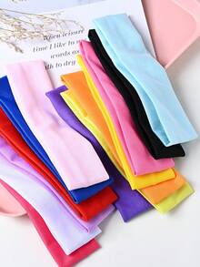 1 Stück Europäischer und Amerikanischer Sporthaarbänder, hochelastisch, schweißabsorbierend und rutschfest, Yoga, Fitness und Laufen Schweißbänder, einfarbige Sport-Haarbänder in verschiedenen Farben - Verschiedenfarbig - Übersicht 4