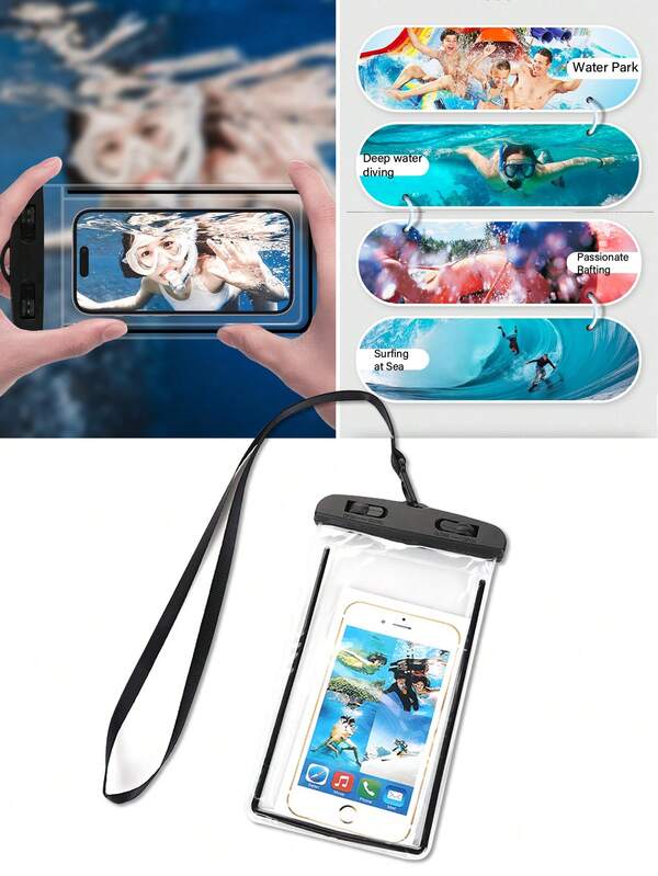 Waterproof Phone Pouch, Touchscreen, Suitable For Swimming, Drifting, Diving, Beach, Pool, Waterproof, Dustproof, Halter, Portable