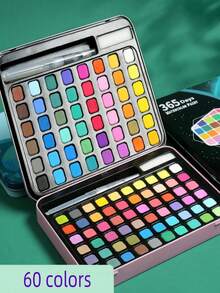 36色固体水彩颜料套装，便携式金属盒包装。这款艺术家级别的旅行水彩颜料套装，装在小巧的金属盒中，是艺术家、初学者和学生的理想之选。 - 粉色 - 查看 2