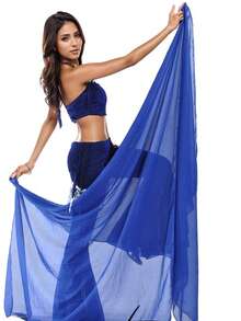 Khăn choàng nhiều màu sắc cho vũ điệu bụng của phụ nữ dành cho trang phục Halloween Raves bằng vải voan - Nhiều màu - Xem 31