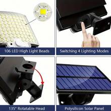 [1 Piece Set] Solar Light Outdoor Motion Sensor Solar Safety Light Waterproof Tape 3 Lighting Modes Solar Wall Light External Suitable For Garden Fences Courtyard Deck