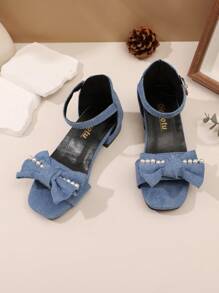 Mädchen Sandalen, Klettverschluss mit Strass Schnalle, Koreanischer Prinzessin Sommerstrand Schuhe, High Heel, rote Aufführungsschuhe für Kinder in Größeren Größen