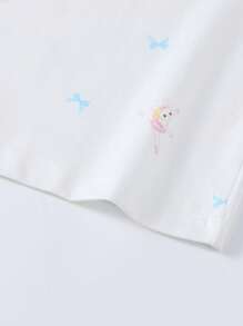 Annil Children's Clothing, Girls', Girls', Middle-Aged And Young Children's, Teenagers' Base Autumn Coat And Pants Set, Cartoon Printed Home Warm Clothes Autumn - White - View 7