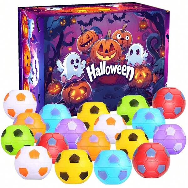 25/30/32Pcs Football Gyroscope With A Halloween Box For Halloween Party Favors Decorations And Halloween Party Favors Halloween Treat Bags Gifts (Random)