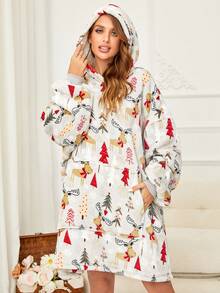 2 chiếc/1 chiếc chăn trùm đầu mặc được cho người lớn, bộ đồ ngủ mặc được cỡ lớn có túi lớn, chăn trùm đầu mặc được dày ấm, áo nỉ mềm mại có mũ trùm đầu phổ biến một kích cỡ vừa vặn, món quà tuyệt vời cho bạn bè, gia đình vào dịp Giáng sinh, năm mới - nhiều màu - Xem 12