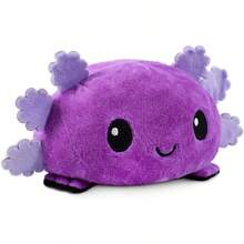 - Reversible Axolotl Plushie - Black + Pumpkin - Cute Sensory Fidget Stuffed Animals That Show Your Mood -! - Axolotl tím + đen - Xem 1