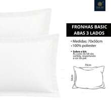 BASIC Pillowcase Kit With Stick Stitch 70x50cm Percal Flex 400 Threads Velvety Silk Touch - 白色 - 查看 2