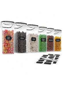 Contenitore per cereali e riso da 2,5 l con coperchio, set da 4/6 pezzi per la dispensa della cucina (acquistabili separatamente)