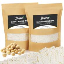 Blingfun 0.25/1Lb/2Lb 大豆蜡、白蜂蜡、黄蜂蜡、蜡烛制作蜡、柔软颗粒、无有害添加剂，适合制作香薰蜡烛和家居装饰氛围蜡工艺品。