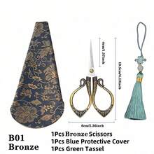 Handmade Sewing Scissors Vintage Set Embriodery Scissors School Home DIY Crafts With Sleeves And Tassels,Easy Cutting Of Burlap Fabric Without Curling Edges - Multicolor - View 17