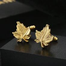 Men's Retro Exaggerated Leaf Maple Leaf Business Fashion Cufflinks French Sleeve Nails - Multicolor - View 1