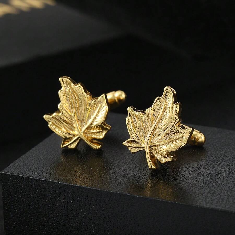 Men's Retro Exaggerated Leaf Maple Leaf Business Fashion Cufflinks French Sleeve Nails - Multicolor - View 1