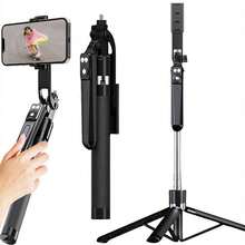 1.7m Intelligent Smartphone Camera Tripod With Wireless Bluetooth, Selfie Stick Holder And Phone Clip, Suitable For Summer Vacation, Travel, Outdoor Activities, Live Streaming, Stable Vlog Recording Device, 360° Rotation - Black - View 2