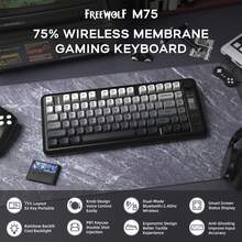 LexonTech Teclado inalámbrico para juegos ZIYOU LANG M75, con retroiluminación RGB, batería recargable de 2000mAh, teclado pequeño con membrana, pantalla inteligente y perilla, teclas degradadas de PBT para PC - Multicolor - Ver 1
