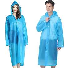 Chubasquero para adultos de 2 piezas, resistente al viento y al agua, de EVA, de una sola pieza, ideal para viajes, ciclismo al aire libre, senderismo, para hombre y mujer, material escolar. - Azul - Ver 1