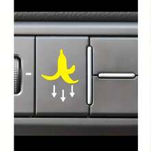 2 miếng dán xe hơi - Miếng dán nút vỏ chuối, PVC chống thấm nước Phụ kiện xe máy & ô tô vui nhộn, Màu vàng, Lý tưởng cho mọi loại xe, Trang trí xe | Thiết kế vui nhộn | PVC chống thấm nước - Một cỡ - Xem 3