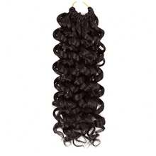 GoGo Curl 钩针发 1-6 包水波钩针发 10/14/18/22 英寸卷曲钩针发 女士短款海滩卷曲钩针发 合成深扭钩针接发 - 彩色 - 查看 25