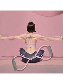 1 pieza Estiramiento en forma de 8, Banda elástica de resistencia para abrir los hombros y la espalda, Equipo de fitness y yoga para el hogar