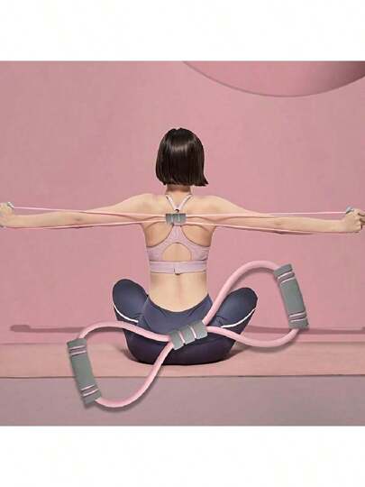 1PC 8-Shaped Tension Stretcher, Elastic Resistance Belt For Open Shoulder Beauty Back, Household Fitness Yoga Equipment