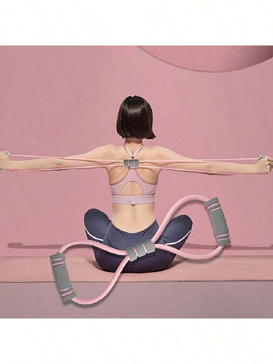 1 pieza Estiramiento en forma de 8, Banda elástica de resistencia para abrir los hombros y la espalda, Equipo de fitness y yoga para el hogar