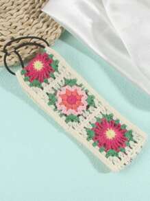 1 Peça Faixa de Cabelo Elegante Tricotada com Floral, Tiara de Moda, Lenço de Cabeça Versátil, Adequado para Dia das Mães, Mês do Orgulho, Volta às Aulas, Ação de Graças, Natal, Ano Novo, Dia dos Namorados, Acessórios de Cabelo de Carnaval, Faixa de Cabelo da Moda