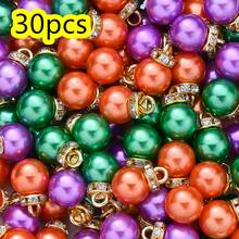4Amazonia Bộ 30 hạt ngọc trai giả hình trái tim màu hồng tươi sáng, hạt pha lê vàng cổ điển, dùng để tự làm bông tai và vòng cổ, quà tặng cho cặp đôi, phụ kiện thời trang ngày Valentine. - Nhiều màu - Xem 13